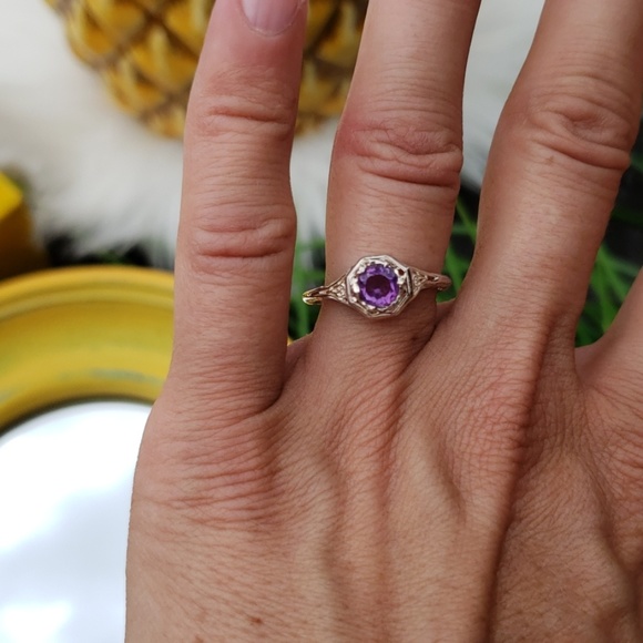 SOLD | 0.76ctw Genuine Amethyst Filigree - Picture 8 of 8